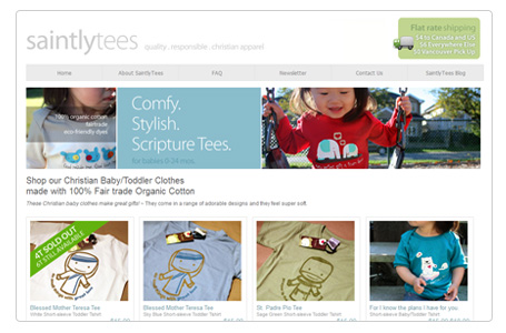 Sample website for t-shirt company